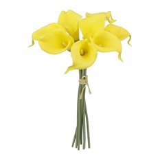 Real Touch Calla Lilies, Set of 10, Yellow