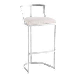 EMERSON BAR STOOL - SILVER - Bar Stools And Counter Stools