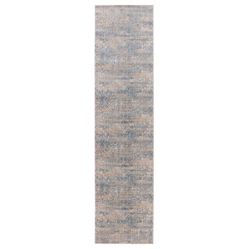 Vibe by Jaipur Living Louden Tribal Gray/Blue Area Rug, 3'x12'