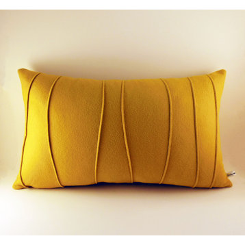 Mustard Yellow Lumbar Pillow, 12"x20"