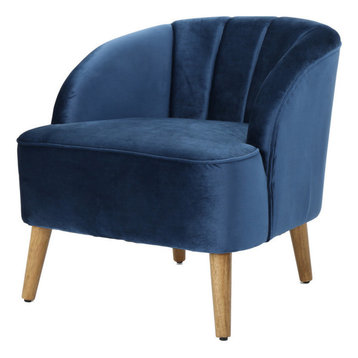 GDF Studio Scarlett Modern New Velvet Club Chair, Cobalt