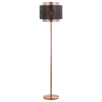 Tribeca 60.5" Metal LED Floor Lamp, Copper, Black