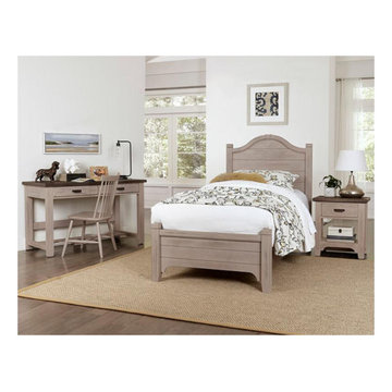 741-338 Vaughan Bassett Furniture Bungalow - Dover Grey Twin Arch Bed