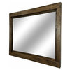Farmhouse Style Vanity Mirror, Dark Walnut, 42"w X 30"h