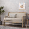 Alton Fabric Upholstered Loveseat, Beige and Natural