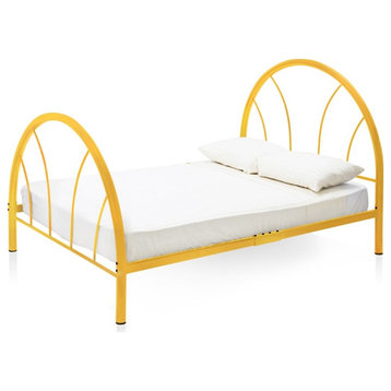 Furniture of America Beasley Contemporary Metal Platform Full Bed in Orange