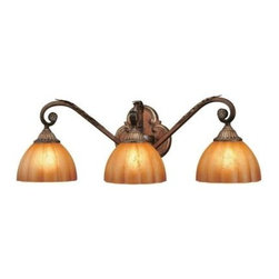 Hampton Bay - Hampton Bay Chateau Deville 3-Light Walnut Bath Light 25066 - Ceiling Fans