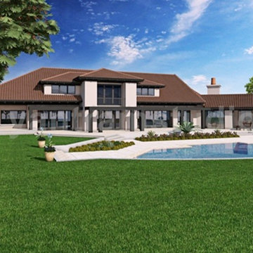 A creative Dream House Exterior Rendering Back View for your USA Property