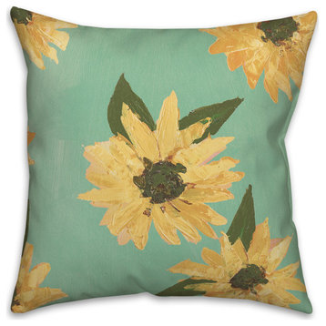 Painted Sunflower 5 16x16 Indoor / Outdoor Pillow