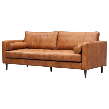 Alamo Top Grain Leather Sofa, Light Brown