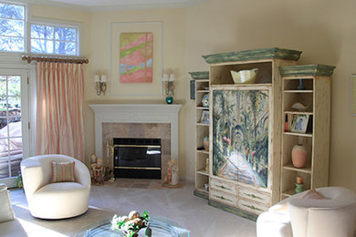 Inspiration for a transitional living room remodel in Charlotte