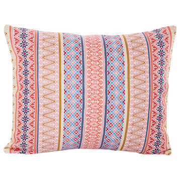 Novica Handmade Striped Strawberry Cotton Cushion Cover