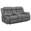 Coaster Higgins 3-Piece Pillow Top Arm Faux Leather Motion Sofa Set in Gray