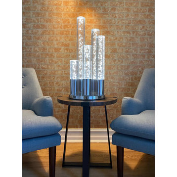 Finesse Decor Acrylic Cylinders LED Table Lamp, 5 Lights