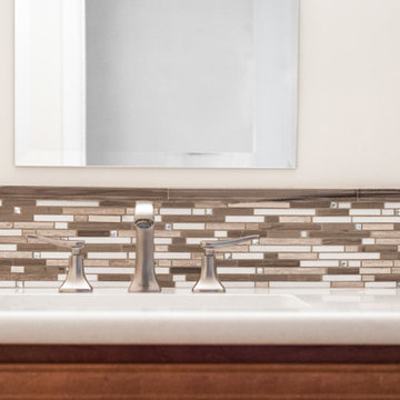 Arcadia Guest Bathroom with Subway Tile Shower and Modern Fixtures