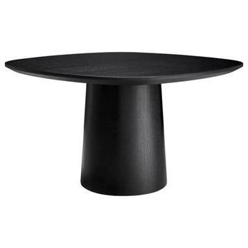 Wooden Pedestal Dining Table, Eichholtz Motto, Black