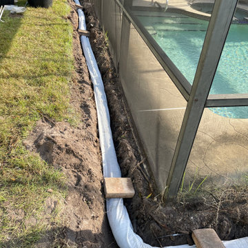 Drainage Solution for a Backyard Around Pool Enclosure - A Casselberry Fl Projec