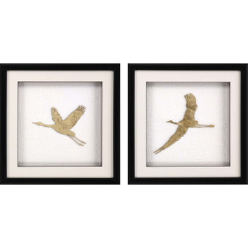 Flight of Gold II, 2-Piece Set Framed Art