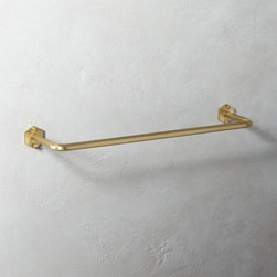 Hex Brass Towel Bar 18" | CB2 - Bathroom Accessory Sets