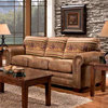 American Furniture Classics Wild Horses 88" Microfiber Sleeper Sofa in Brown