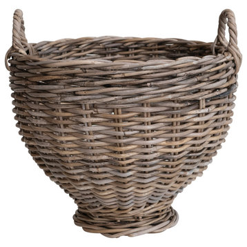 Woven Rattan Storage Basket, Natural