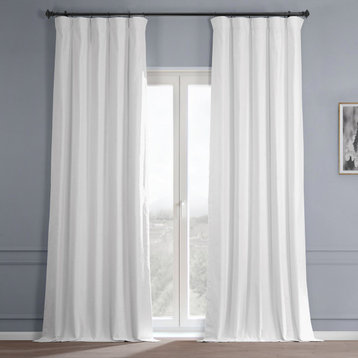 Prime White Dune Textured Hotel Blackout Cotton Curtain Single Panel, 50Wx96L