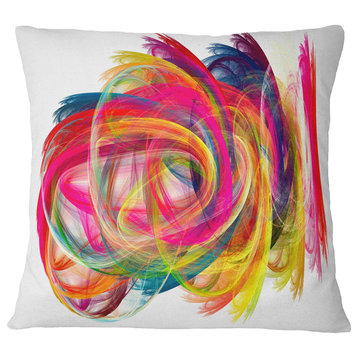 Colorful Thick Strokes Abstract Throw Pillow, 18"x18"