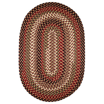 Santa Maria Traditional Braided Rug Sangria 5'x8' Oval