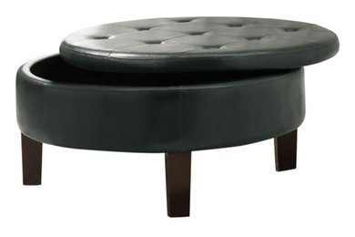 Storage Ottoman Dark Brown Finish