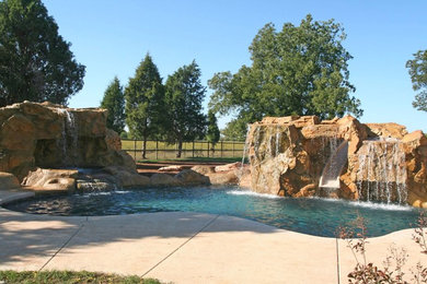 Swimming Pool Water Features & Landscape Waterfalls