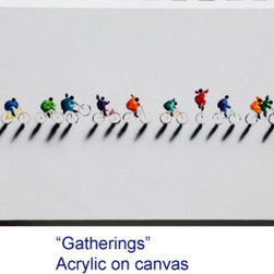Gatherings -  Original Painting by Waterous Line - - Home Decor