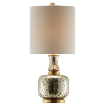 Harper Table Lamp, Mercury and Gold Leaf