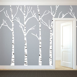Birch Trees Silhouettes Forrest - Wall Decals
