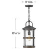 Hinkley Lakehouse Medium Hanging Lantern, Aged Zinc