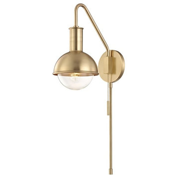 Mitzi Riley 1-LT Wall Sconce With Plug HL111101-AGB - Aged Brass