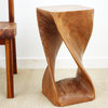 Twisty Sus Wood Twist Stool 12x12x23 inch H w E Friendly Brown Stain and Nat Wax