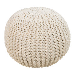 Ivory Crocheted Poufs - Floor Pillows And Poufs