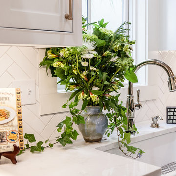 A deep single farm sink makes clean-up a breeze