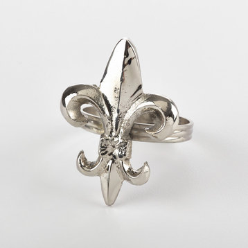 Collection Fleur De Lis Design Napkin Ring, Set of 4