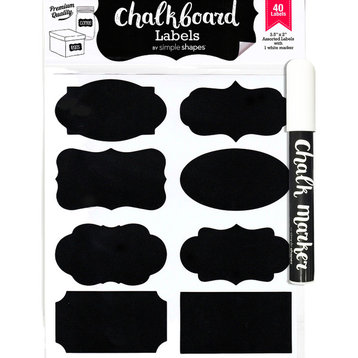Chalkboard Labels Bundle, 40 Premium Stickers and Chalk Ink Marker