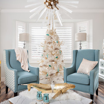 Glam Master Bathroom & Living Room - Steveston Home
