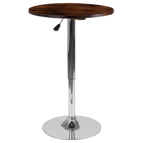 Armen Living Julyssa 30 Mid-Century Swivel Bar Height Barstool in Brown...