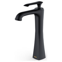 Karran 1-Hole 1-Handle Vessel Faucet With Pop-Up Drain, Matte Black