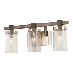 Minka Lavery Bridlewood 3-Light Bath, Stone Gray With Brushed Nickel