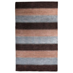 Get My Rugs LLC - Hand Knotted Loom Wool Area Rug Contemporary Brown Light Blue - If you are the one who are looking for the most ravishing decorative item that will not let you down at any party or occasion, this brilliant brown light blue shaded hand knotted loom wool rug is surely made for you. Its smooth texture, fleshy wool fabric, fine finishing and great durability will compel you to buy this for your home d�cor. The contemporary pattern of this rug is worth admiring.
