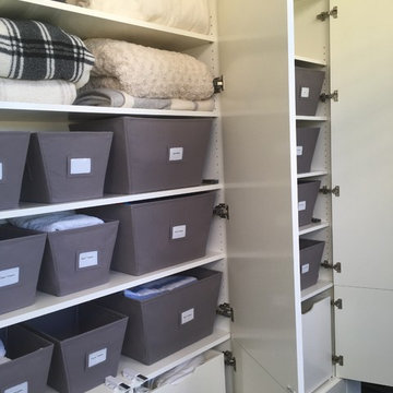 Linen closet in luxury home