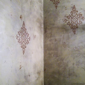 Elegant Raw Silk Walls - Powder Bathroom
