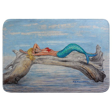 Mermaid on Log Bath Mat 24x36