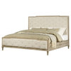 Pemberly Row Arranmore Gray and Off White Tufted Tufted King Bed