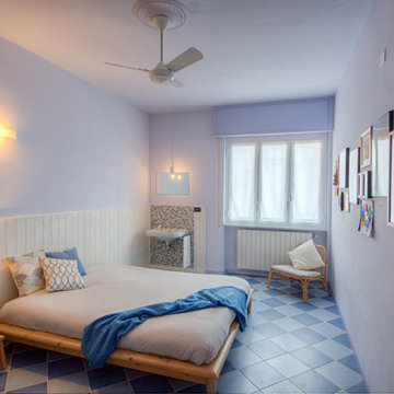bianco, blu, azzurro e colore naturale del legno colori rilassanti ideali per l